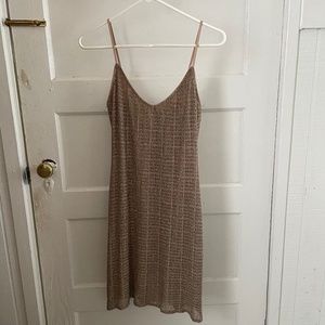 Fitted vintage gold knit dress